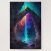 Fantasy Cave Waterfall AI Gegenereerd Legpuzzel (Verticaal)