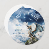 Fantasy Celtic Dragon Wedding Save the Date Kaart (Voorkant / Achterkant)
