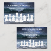 Fantasy Chessboard en Ocean Waves Night Sky Chess Visitekaartje (Voorkant / Achterkant)