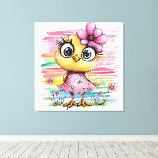Fantasy Chick Canvas Afdruk (Insitu (Houten vloer))