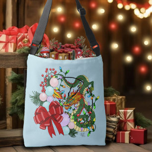 Fantasy Chinese Draak Kerst Krans Fantasie Crossbody Tas