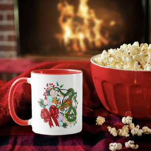 Fantasy Chinese Draak Kerst Krans Fantasie Mok