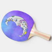 Fantasy Crescent Moon gezicht Abstracte markeringe Tafeltennisbatje (Zijkant)