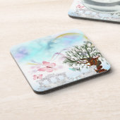 Fantasy Crystal Horse Carriage Bier Onderzetter (Linkerzijde)