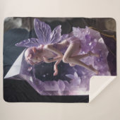 Fantasy Crystals Amethyst Fairy Sherpa Deken (Voorkant (horizontaal))