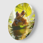 Fantasy Cute Angry Frog Leaf Grote Klok (Hoek)