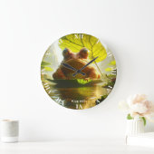 Fantasy Cute Angry Frog Leaf Grote Klok (Huis)