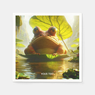 Fantasy Cute Angry Frog Leaf Servet
