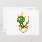 Fantasy Cute Baby Dragon Briefkaart (Voorkant / Achterkant)