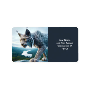 Fantasy Cute Bedrade Lynx Bos Etiket