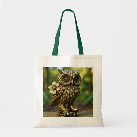 Fantasy Cute Brass Owl Skates Tote Bag (Voorkant)