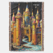 Fantasy Cute Castle From Pencils Deken (Voorkant Verticaal)