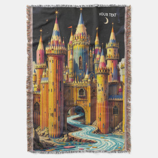 Fantasy Cute Castle From Pencils Deken