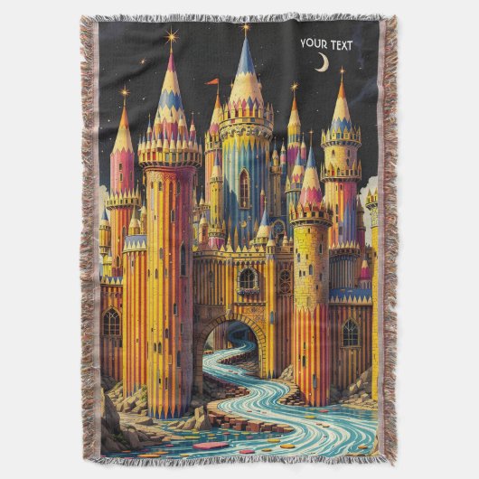 Fantasy Cute Castle From Pencils Deken (Voorkant Verticaal)