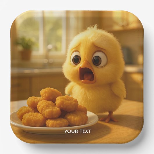 Fantasy Cute Chicken Nuggets Baby Papieren Bordje (Voorkant)