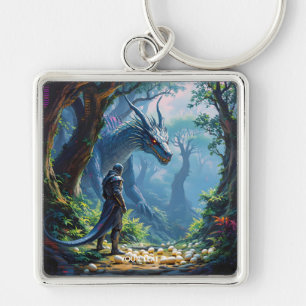 Fantasy Cute Eieren Drakenridder Sleutelhanger