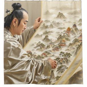 Fantasy Cute Japans Schilder Landschap Douchegordijn