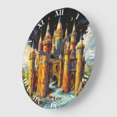 Fantasy Cute Kasteel Van Potloden Grote Klok (Hoek)