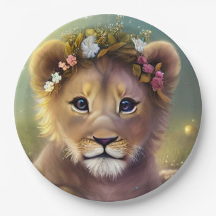 Fantasy Cute Kawaii baby lion cub Papieren Bordje