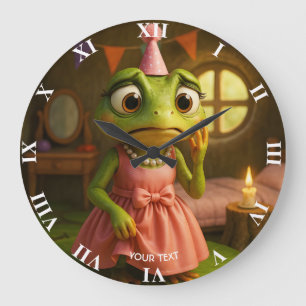 Fantasy Cute Kikker Meisje Feest Grote Klok