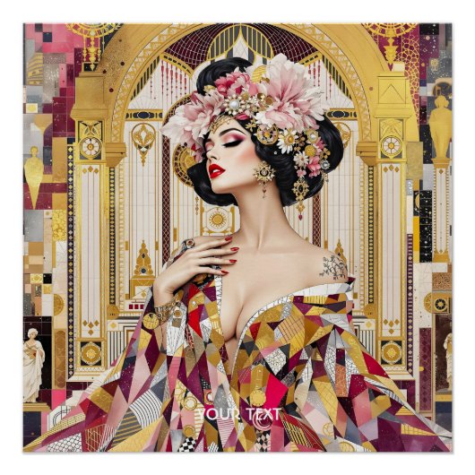 Fantasy Cute Lady Art Deco Perfect Poster (Voorkant)