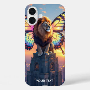 Fantasy Cute Leeuw Vlindervleugels iPhone 16 Plus Hoesje
