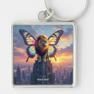 Fantasy Cute Leeuw Vlindervleugels Sleutelhanger