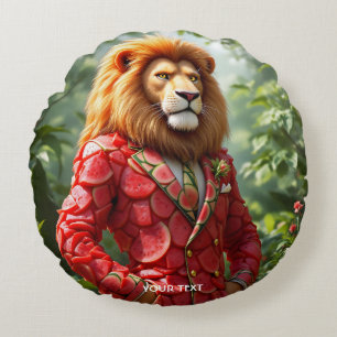 Fantasy Cute Leeuw Watermeloen Pak Rond Kussen