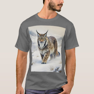 Fantasy Cute Lynx Winter Sneeuw T-shirt