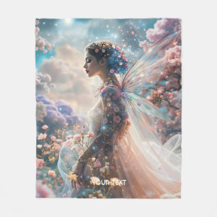 Fantasy Cute Meisje Tuin Bloemen Fleece Deken