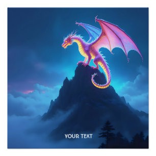 Fantasy Cute Mist Omhulde Draak Perfect Poster