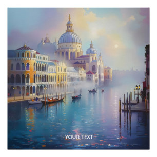 Fantasy Cute Mistige Venetië Ochtend Perfect Poster