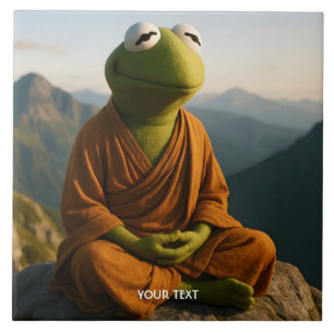 Fantasy Cute Monk Frog Bergen Tegeltje