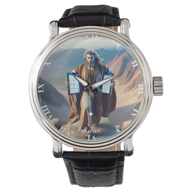 Fantasy Cute Moses Ten Commandments Horloge (Voorkant)