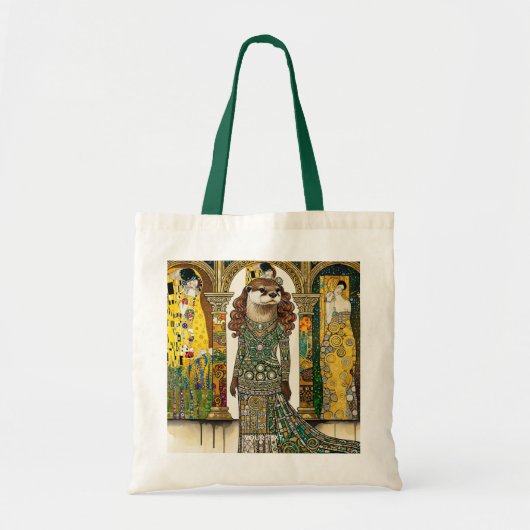 Fantasy Cute Otter Art Deco Tote Bag (Voorkant)