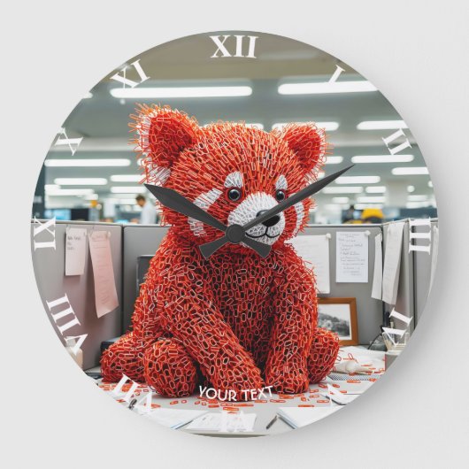 Fantasy Cute Paper Clip Bear Grote Klok (Voorkant)