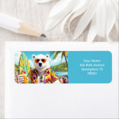 Fantasy Cute Polar Bear Beach  Etiket (Insitu)