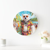 Fantasy Cute Polar Bear Beach Grote Klok (Huis)
