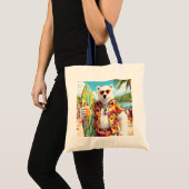 Fantasy Cute Polar Bear Beach Tote Bag (Voorkant (product))