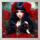 Fantasy Cute Red Fairy Princess Poster (Voorkant)