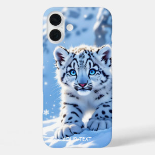 Fantasy Cute Sneeuw Baby Luipaard iPhone 16 Plus Hoesje