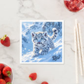 Fantasy Cute Sneeuw Baby Luipaard Servet (Insitu)