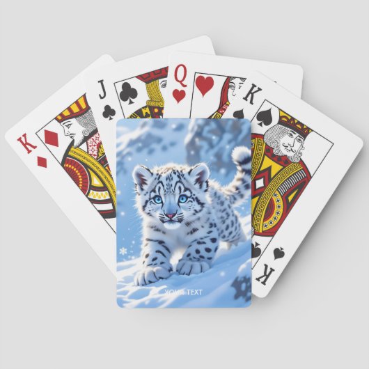 Fantasy Cute Snow Baby Leopard Pokerkaarten (Achterkant)