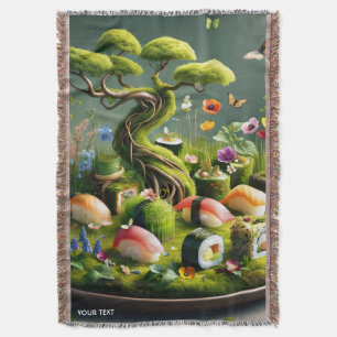 Fantasy Cute Sushi Japans Landschap Deken