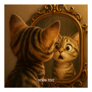 Fantasy Cute Verraste Katten Spiegel Perfect Poster