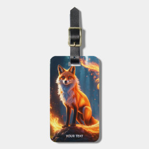 Fantasy Cute Vivid Vulpine Vuur Bos Bagagelabel
