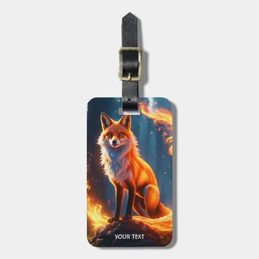 Fantasy Cute Vivid Vulpine Vuur Bos Bagagelabel (Voorkant verticaal)