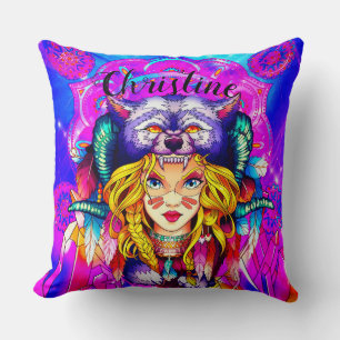 Fantasy Cute Warrior Girl Kussen