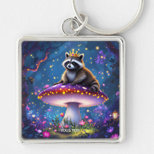 Fantasy Cute Wasbeer Paddenstoelen Kroon Sleutelhanger