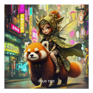 Fantasy Cute Wild Panda Rit Perfect Poster